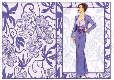 Vintage Fashion Lady on Art Deco Background Quick Card