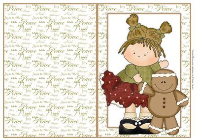 Gingerbread Cuties Quick Card with Xmas Sentiments Backing