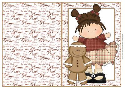 Gingerbread Cuties Quick Card with Xmas Sentiments Backing