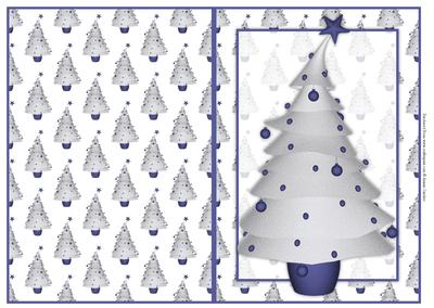 Contempory Christmas Tree in Blue Quick Card