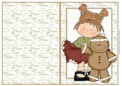 Gingerbread Cuties Quick Card with Xmas Sentiments Backing