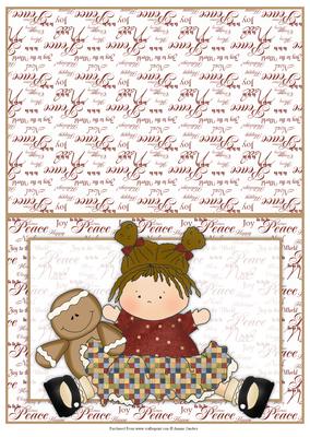 Gingerbread Cuties Quick Card with Xmas Sentiments Backing
