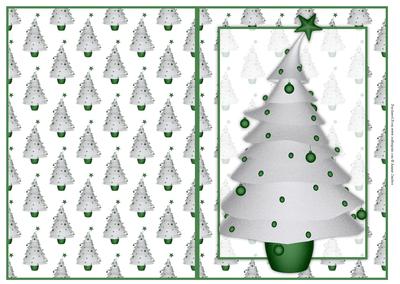 Contempory Christmas Tree in Green Quick Card