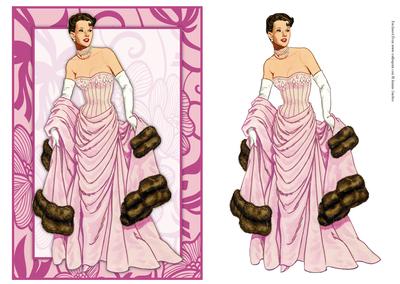 Vintage Fashion Lady on Art Deco Background Quick Card