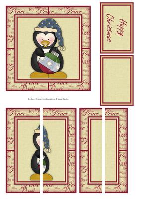 Christmas Penguin with a Bauble Side Stacker