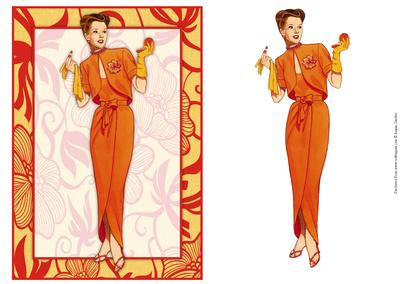 Vintage Fashion Lady on Art Deco Background Card Front