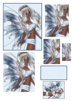 Beautiful Fairy in Blue Spiral Pyramid
