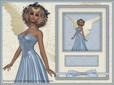 Beautiful Angel in Blue A4 Card Kit