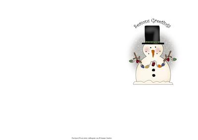 Snowman with Christmas Lights Simple & Effective Card