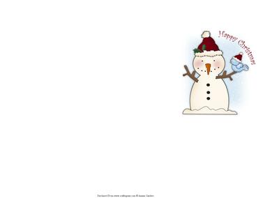 Snowman with Blue Bird Simple & Effective Card