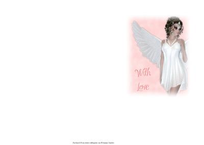 Beautiful Angel in White Simple & Effective Card