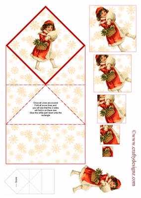 Little Girl Christmas Spring Card Kit