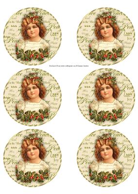 Vintage Girl Christmas Bauble Ornament