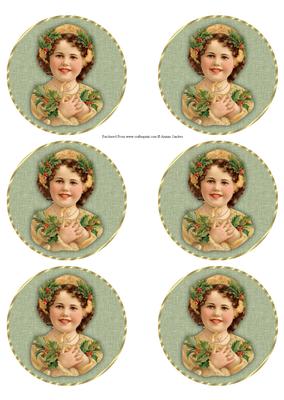 Vintage Girl Christmas Bauble Ornament