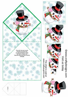 Cute Snowman Spring Card Kit