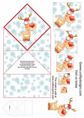Cute Raindeer Spring Card Kit