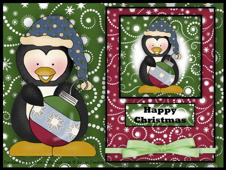 Xmas Penguin with a Bauble A4 Card Kit