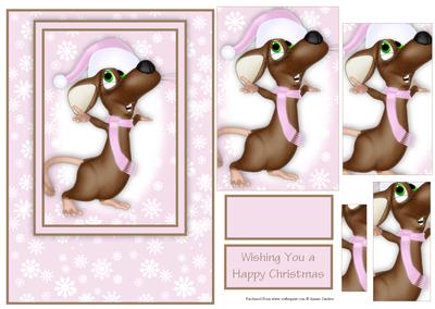 Christmas Mice Card Front & Pyramid