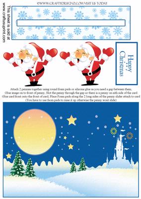 Winter Scene Background and Santa Penny Slider