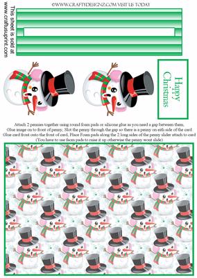 Super Cute Snowman Penny Slider