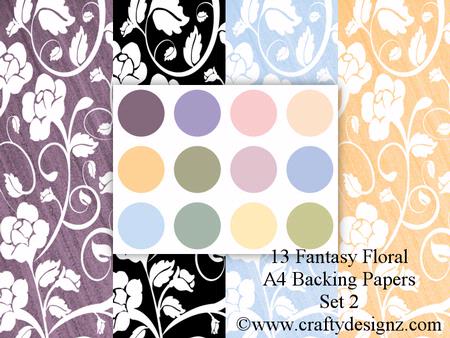 Subtle Shades Floral Fantasy Backgrounds Set 2 (13 Papers)