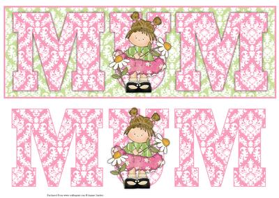 Daisy Girl Mum Large Dl Card with Decoupage