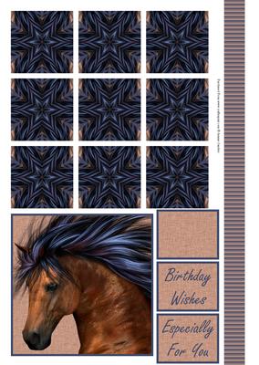 Stunning Horse Topper & Tbag Tile Sheet