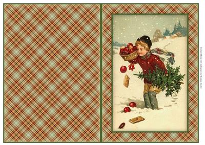 Bringing Home the Tree Christmas A5 Quick Card