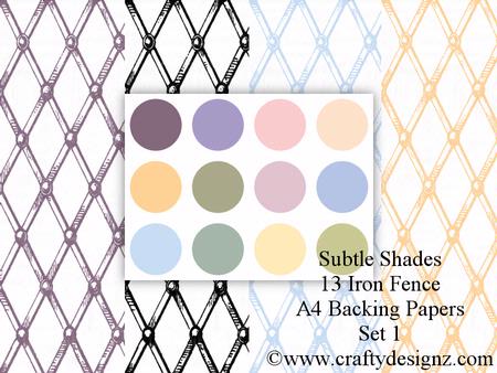 Subtle Shades Iron Fence Backgrounds Set 1 (13 Papers)