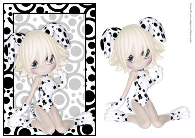 Cute Dalmation Girl Card Front
