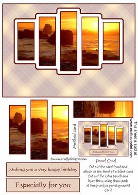 Brand New Beautiful Sunset Pyramid Panel Card Kit Ideal for the Men