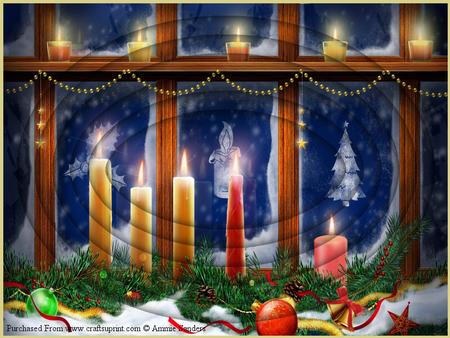 Candles on the Christmas Wondow A4 Oval Pyramid Kit