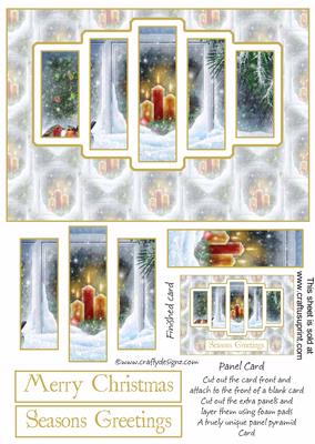 Brand New Christmas Window Scene Panel Card Kit