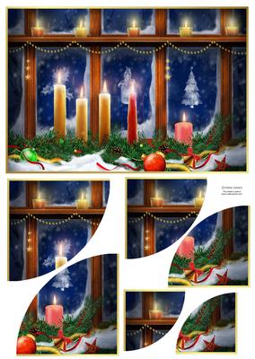 Traditional Christmas Candles 2 Corner Stacker