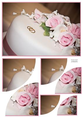 Stunning Wedding Cake and Rings 2 Corner Stacker