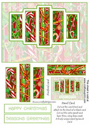 Brand New Christmas Candy Canes Panel Card