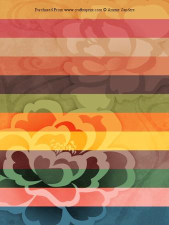 Earthy Shades Oriental Bold Flowers Backing Papers