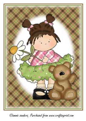 Cute Daisy Girl Large Topper