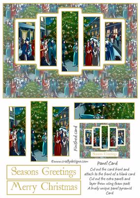 Brand New Christmas Carollers Panel Card Kit