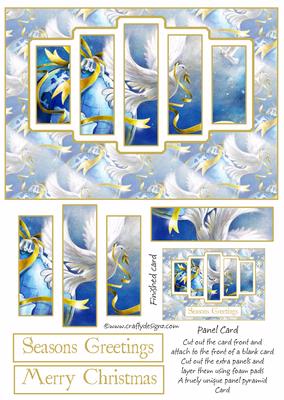 Brand New Christmas Dove Panel Card Kit