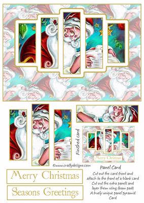 Brand New Santa with His List Panel Card Kit