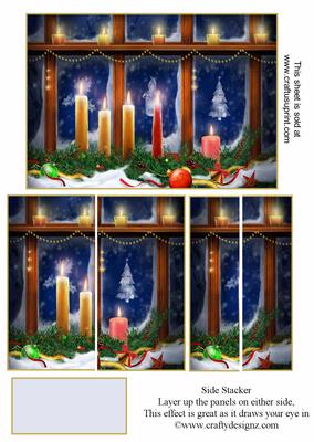 Beautiful Christmas Window Scene Side Stacker
