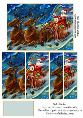 Santa on His Sleigh Side Stacker