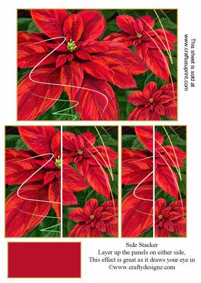Beautiful Christmas Poinsettia Side Stacker