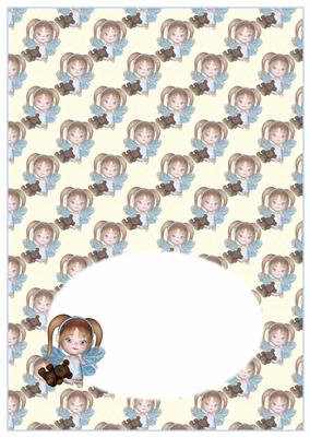 Baby Girl Fairy with Teddy Bear Penny Slider Insert