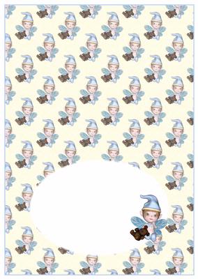 Baby Boy Fairy with Teddy Bear Penny Slider Insert