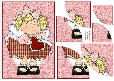 Little Cupid Beauty with Red Heart 2 Corner Stacker