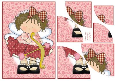 Little Cupid Beauty with Love Heart Arrow 2 Corner Stacker