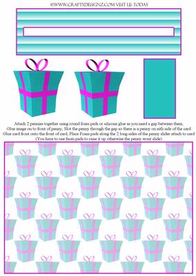 Present Penny Slider Christmas Birthdays Etc - 
