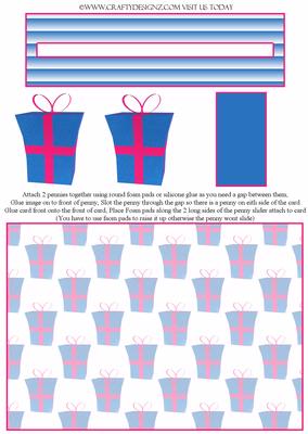 Present Penny Slider Christmas Birthdays Etc - 